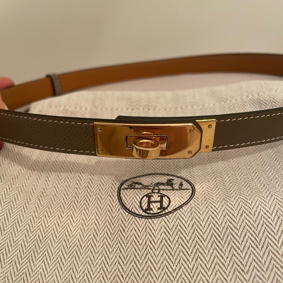 SOLD Hermes Kelly Belt Etoupe Gold Hardware - Picture 6 of 8